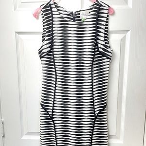 Black & white sleeveless, knee length dress
